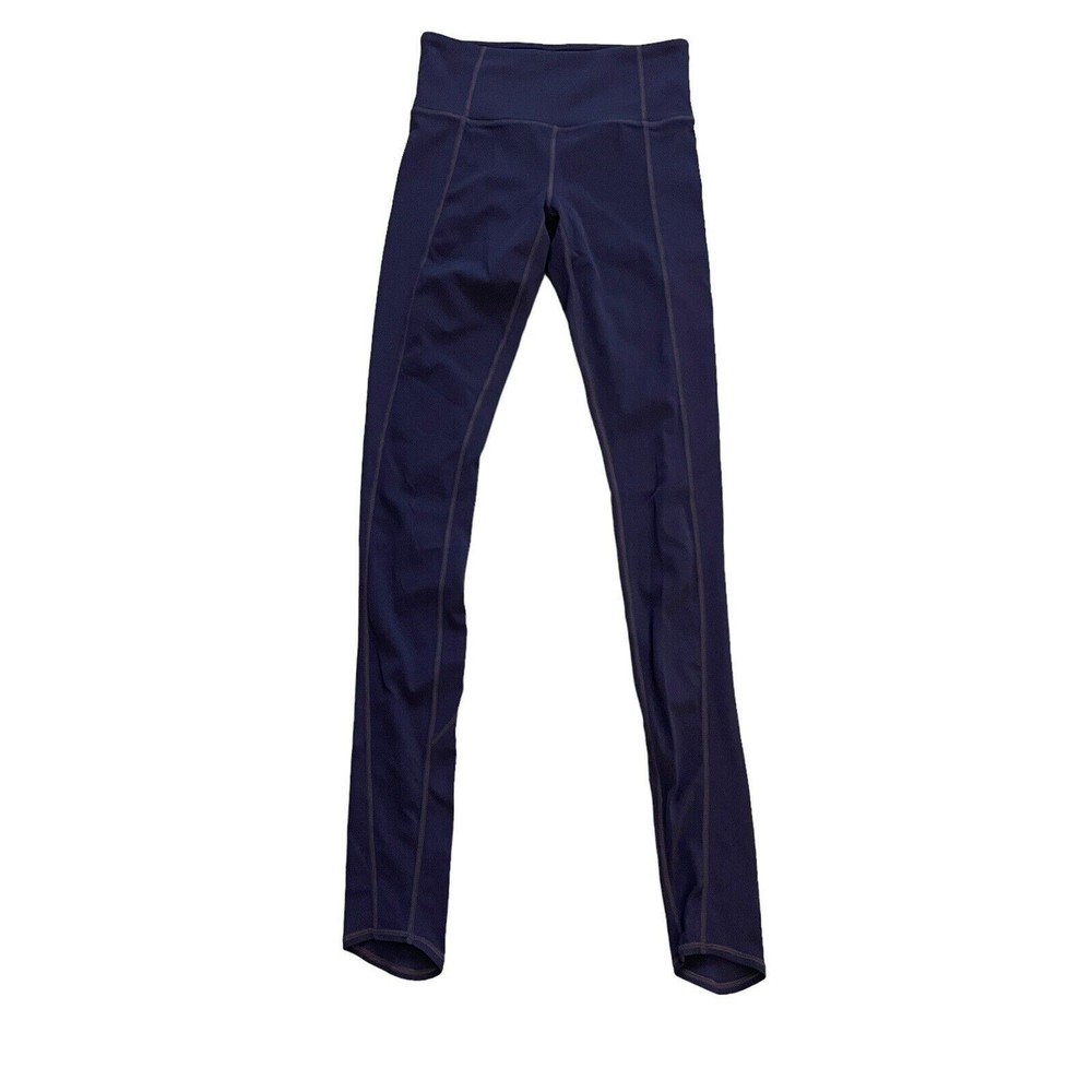 Athleta Purple Barre Rib Ribbed Tight Powervita Regal Plum Leggings‎ Size XS